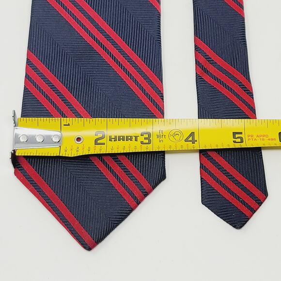 Vintage Sulka Tie Stripes Silk Navy Burgundy 57" Long A Few Minor Flaws Necktie - Picture 9 of 9
